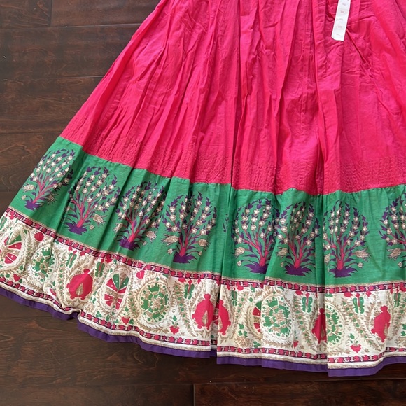 W PINK cotton full maxi skirt lined NWT - Picture 8 of 9